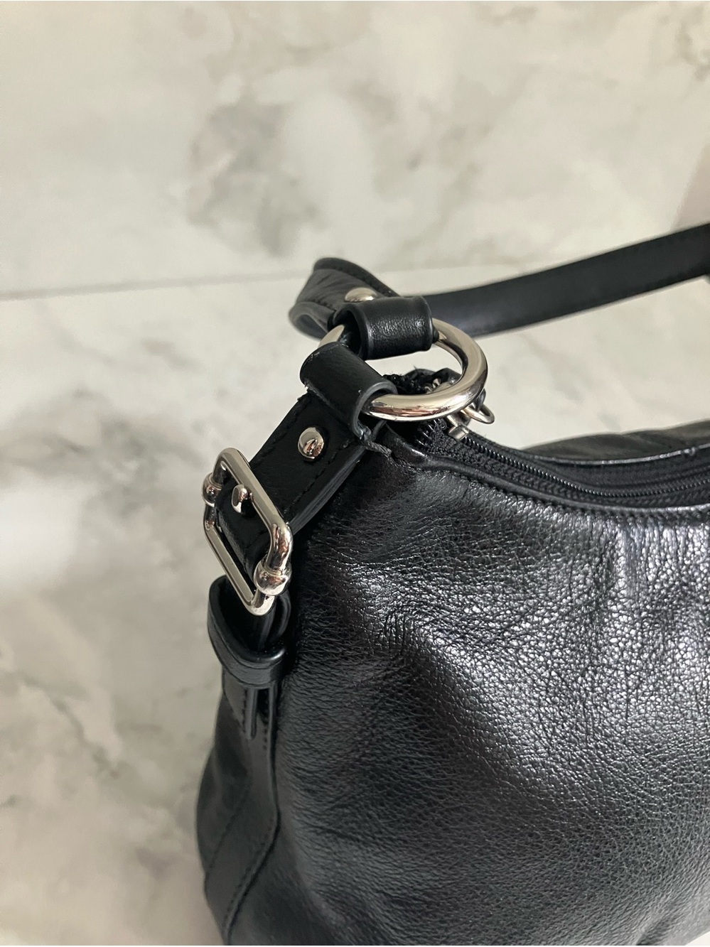 COACH Madison Black Pebble Leather Handbag - Picture 5 of 16
